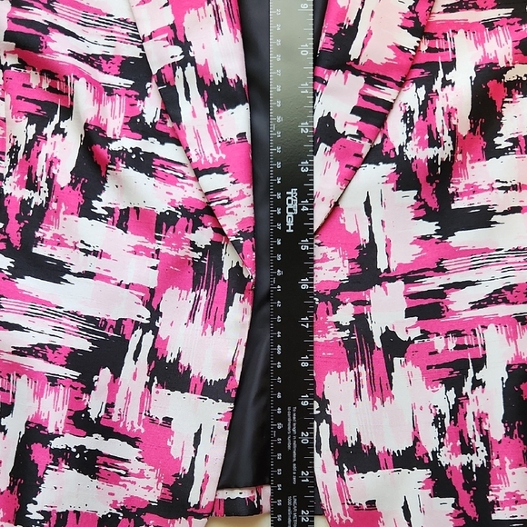 Jones Studio Pink, White and Black Abstract Blazer Women's Size 8 - Picture 5 of 6